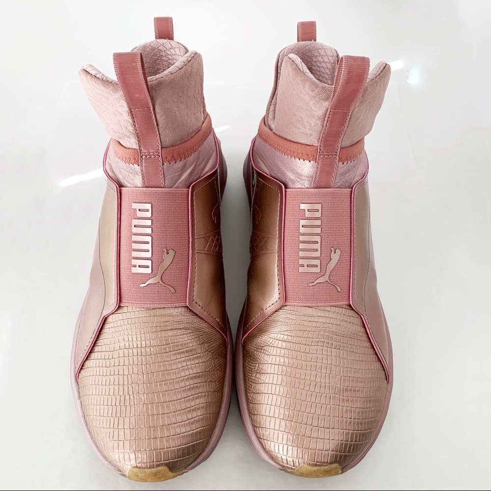 PUMA Fierce Metallic High Top Rose Gold Sneakers